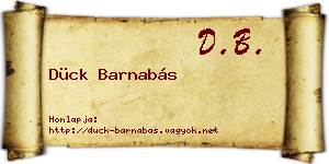 Dück Barnabás névjegykártya