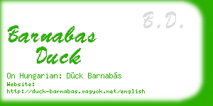 barnabas duck business card